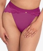 Scantilly Indulgence High Waist Brief - Orchid/Latte Knickers 