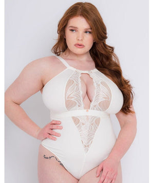 Scantilly Indulgence Stretch Lace Bodysuit - Ivory Bodysuits & Basques 