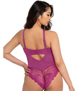 Scantilly Indulgence Stretch Lace Bodysuit - Orchid/Latte Bodysuits & Basques 