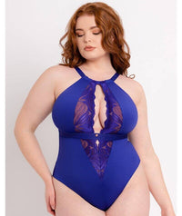 Scantilly Indulgence Stretch Lace Bodysuit - Ultraviolet Blue Bodysuits & Basques 