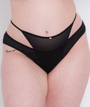 Women's Plus Size Lingerie Peep Show Bralette - Black