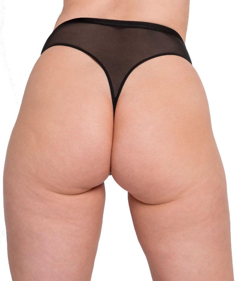 Scantilly Sex Education High Waist Thong - Black/Latte Knickers 