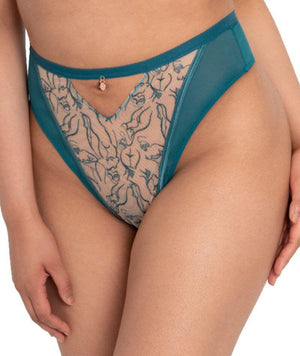 Scantilly Sex Education High Waist Thong - Teal Knickers 