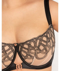 Scantilly Tantric Lovers Knot Balcony Bra - Black/Latte Beige Bras 