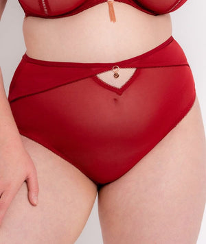 Scantilly Unchained High Waist Brief - Deep Red Knickers 