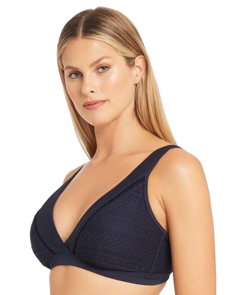 Sea Level Chamarel Cross Front B-DD Cup Bikini Top - Night Sky