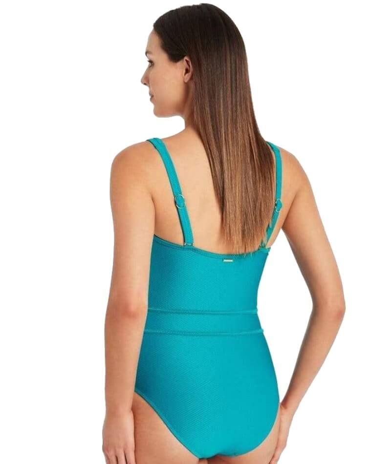 Sea Level Amazing Lace Spliced Plunge One Piece Swimsuit - Seafoam Swim 