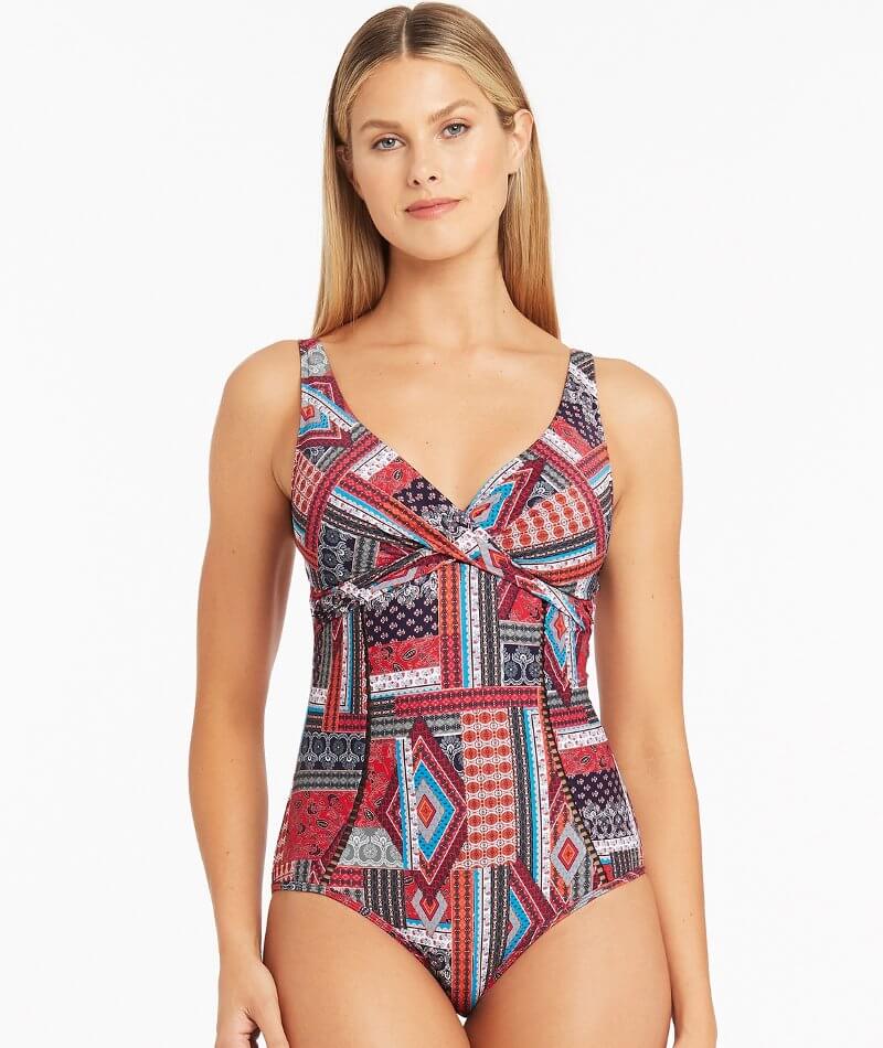 Sea Level Arielle Cross Front Multifit One Piece With Ladder Trim Swimsuit - Night sky Swim 8 Night sky 