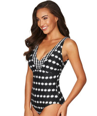 Sea Level Bandhani Tank Style D-DD Cup One Piece Swimsuit - Black Swim 