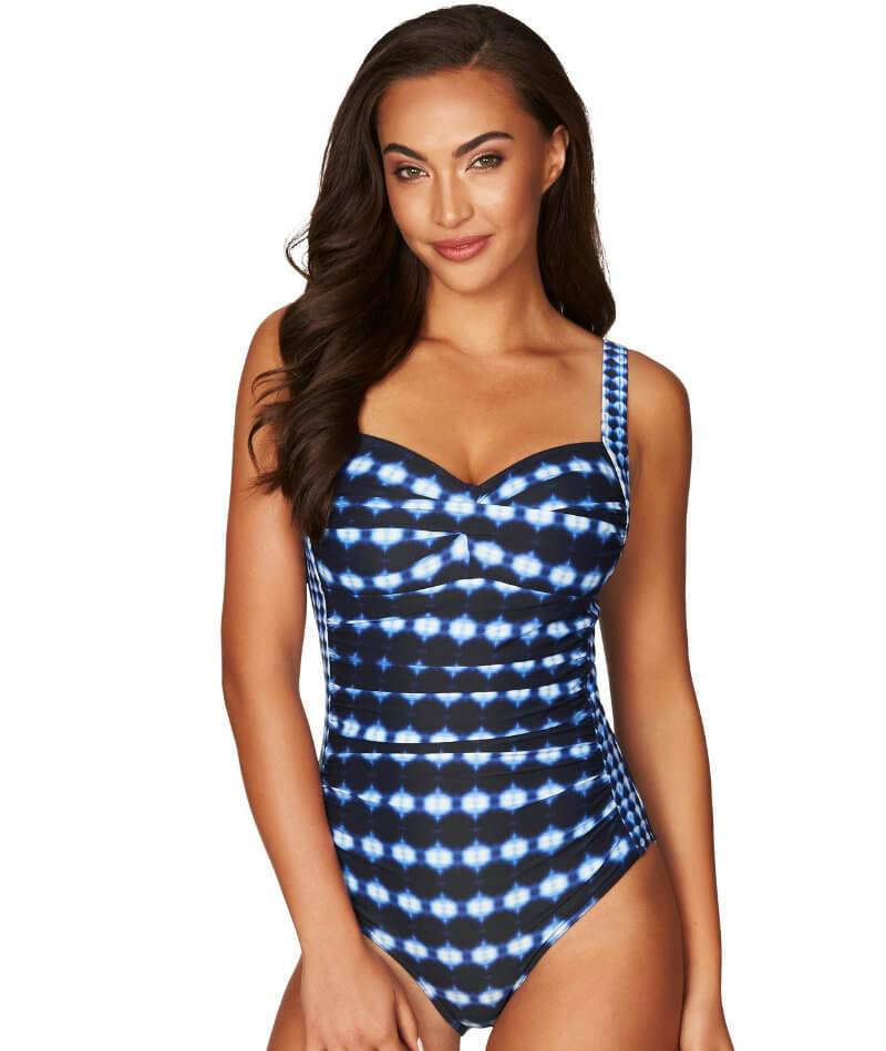 Sea Level Bandhani Twist Front B-DD Cup One Piece Swimsuit - Navy Swim 