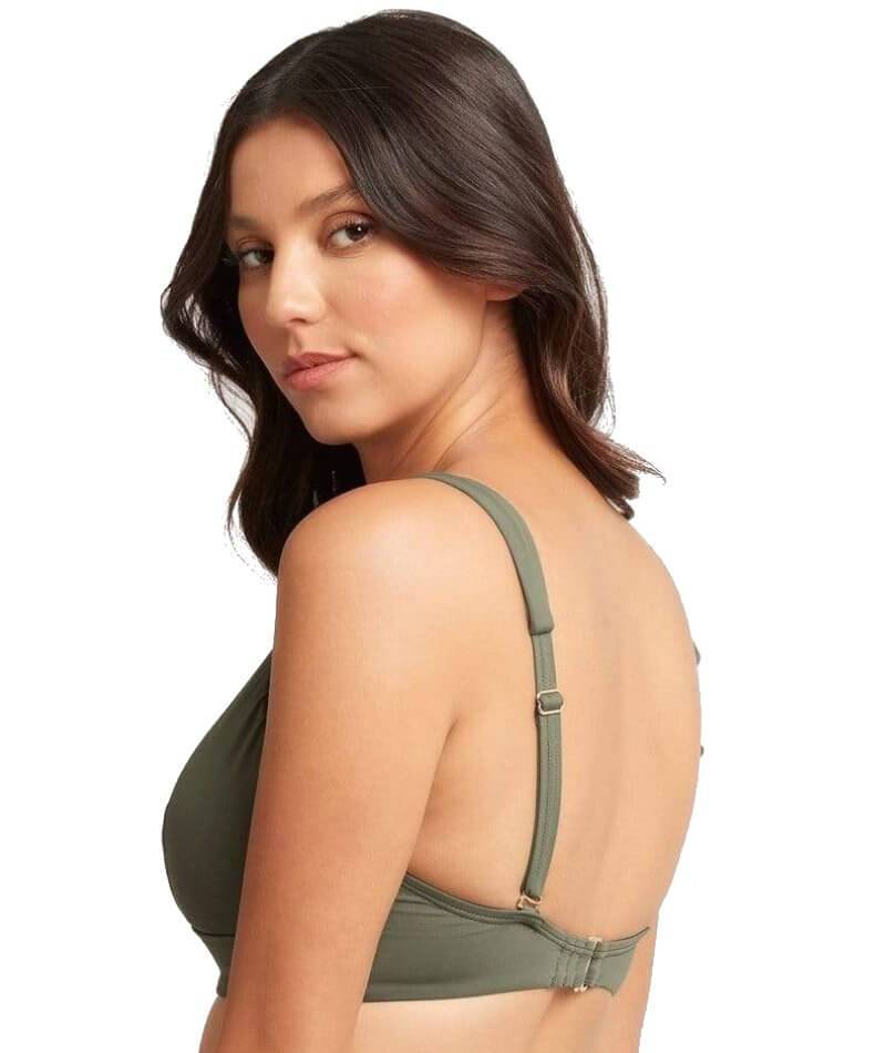 Sea Level Bella Long Line Tri Bikini Top - Khaki Swim 