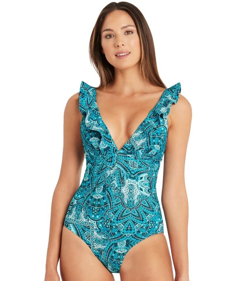 Sea Level Bella Mare Bonded Frill One Piece Swimsuit - Seafoam Swim 