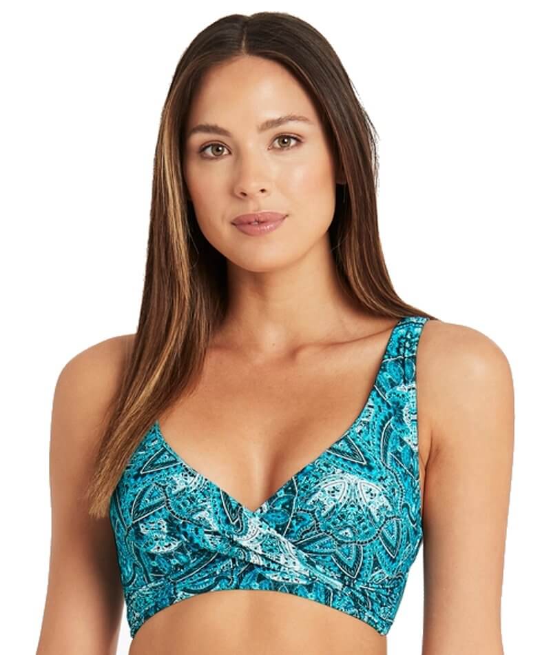 Sea Level Bella Mare Cross Front B-DD Cup Bikini Top - Seafoam Swim 