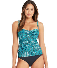 Sea Level Bella Mare Twist Front A-C Cup Bandeau Singlet Top - Seafoam Swim 