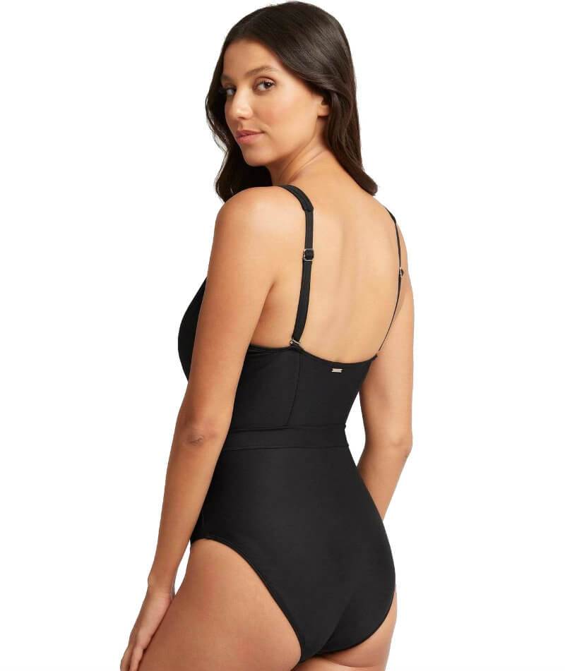 Sea Level Bella Plunge B-DD Cup One Piece Swimsuit - Black Swim 