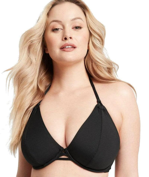 Sea Level Eco Essentials Cross Front G Cup Bikini Top - Black