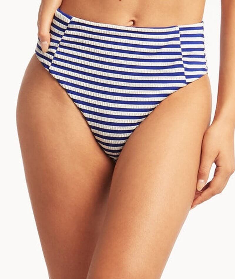 Sea Level Capri Retro High Waist With Panels Brief - Royal Swim 