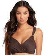 Sea Level Casablanca Cross Front Underwire DD-E Cup Bikini Top - Espresso Swim 