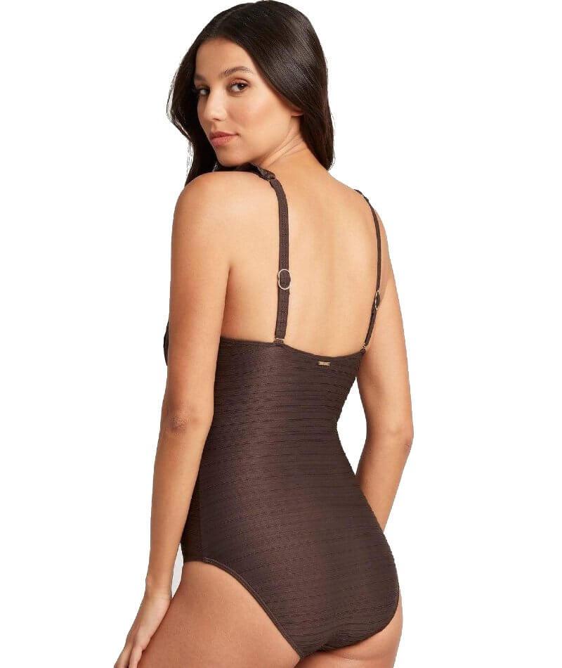 Sea Level Casablanca Frill One Piece Swimsuit - Espresso Swim 