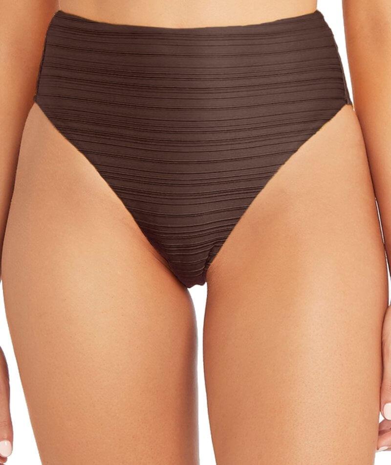 Sea Level Casablanca Retro High Waist Bikini Brief - Espresso Swim 