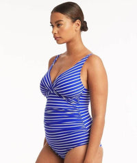 Sea Level Chamarel Cross Front B-DD Cup One Piece Swimsuit - Cobalt Swim 