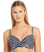 Sea Level Chamarel Cross Front Moulded Underwire D-DD Cup Bikini Top - Night Sky Swim 