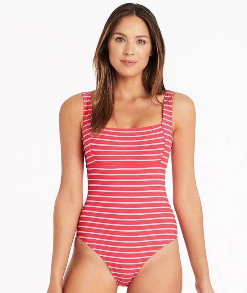 Sea Level Chamarel Square Neck One Piece Swimsuit - Coral Swim 8 Coral 