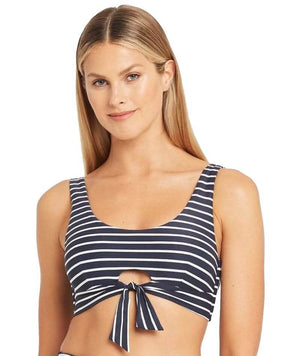 Sea Level Chamarel Tie Front Crop Bikini Top - Night Sky Swim 