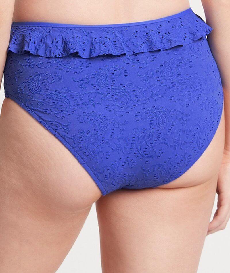 Sea Level Chantilly Frill High Waist Swim Brief - Azure 