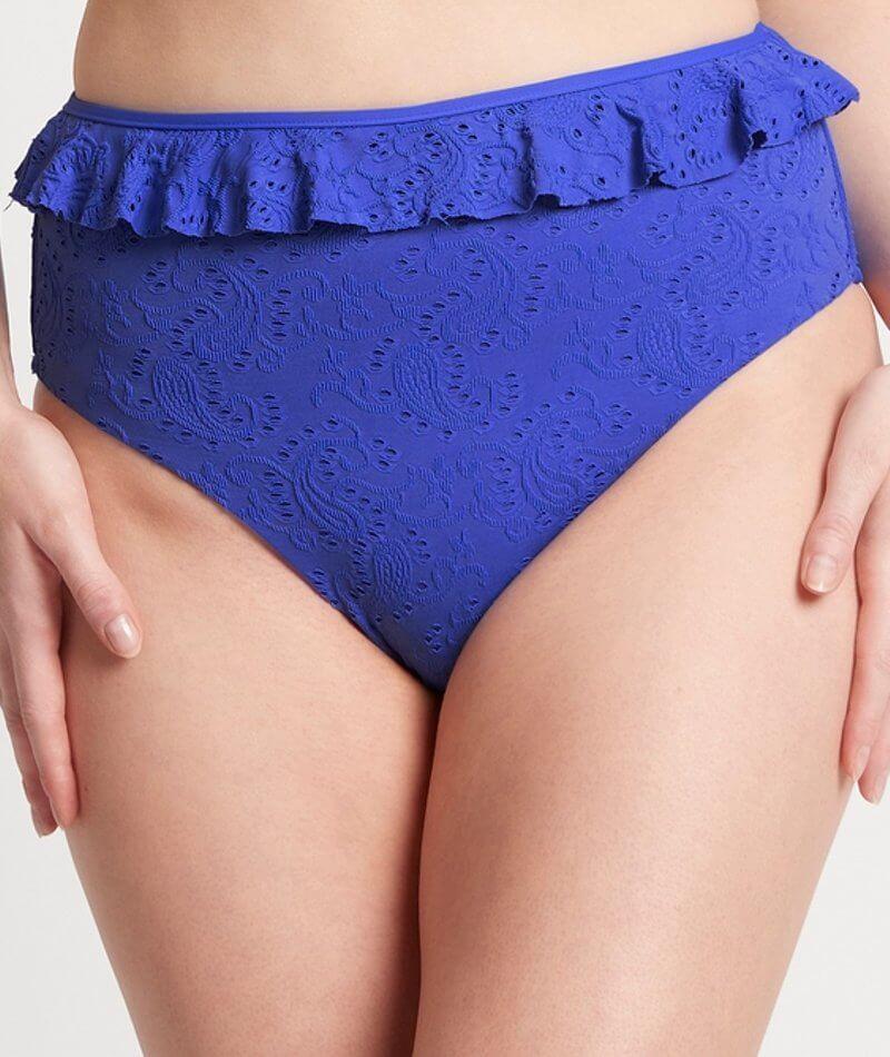 Sea Level Chantilly Frill High Waist Swim Brief - Azure 