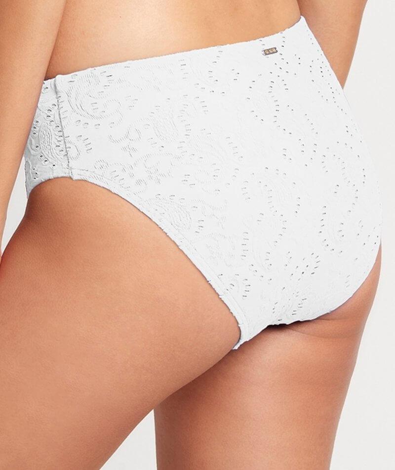 Sea Level Chantilly Mid Bikini Brief - White Swim 