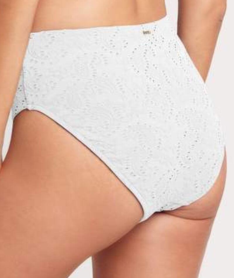 Sea Level Chantilly Retro High Waist Bikini Brief - White Swim 