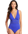 Sea Level Chantilly Spliced B-DD Cup One Piece Swimsuit - Azure Swim 