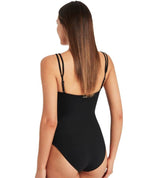 Sea Level Dark Romance Bandeau High Leg One Piece Swimsuit - Black Swim 