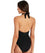 Sea Level Dark Romance Bonded Belt Plunge One Piece Swimsuit - Black Swim 