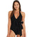 Sea Level Dark Romance Bonded Belt Plunge One Piece Swimsuit - Black Swim 