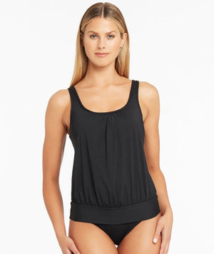 Sea Level Eco Essentials Blouson Tank Singlet Top - Black Swim 