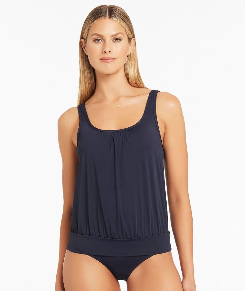 Sea Level Eco Essentials Blouson Tank Singlet Top - Night Sky Swim 