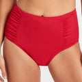 Sea Level Eco Essentials Gathered Side High Waist Bikini Brief - Red