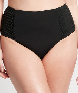 Sea Level Eco Essentials Gathered Side High Waist Brief - Black Swim 