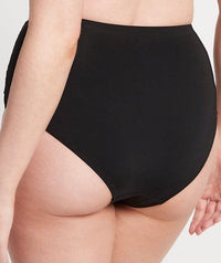 Sea Level Eco Essentials Gathered Side High Waist Brief - Black Swim 