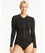 Sea Level Eco Essentials Long Sleeve Rash Vest - Full Zipper - Black Swim 