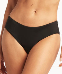 Sea Level Eco Essentials Mid Bikini Brief - Black Swim 