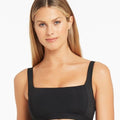 Sea Level Eco Essentials Square Neck Bikini Top - Black