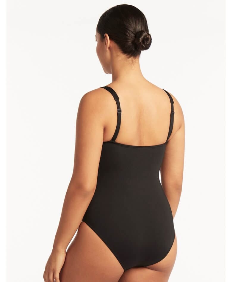 Sea Level Eco Essentials Square Neck One Piece Swimsuit - Black Swim 