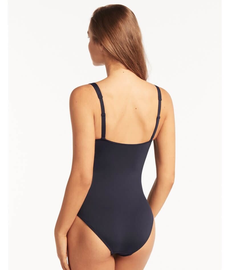 Sea Level Eco Essentials Twist Front A-DD Cup One Piece Swimsuit - Night Sky Swim 