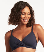 Sea Level Eco Essentials Twist Front DD-E Cup Bikini Top - Night Sky Swim 