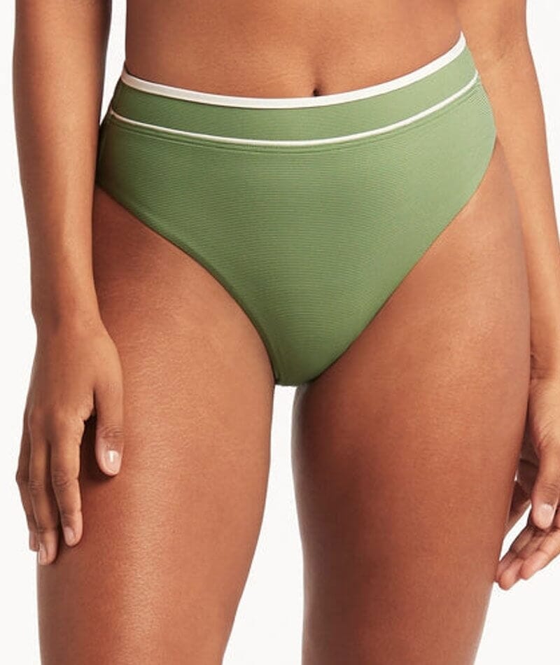 Sea Level Elite High Waiste Band Brief - Olive Swim 