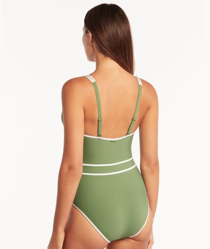 Sea Level Elite Spliced One Piece Swimsuit - Olive Swim 