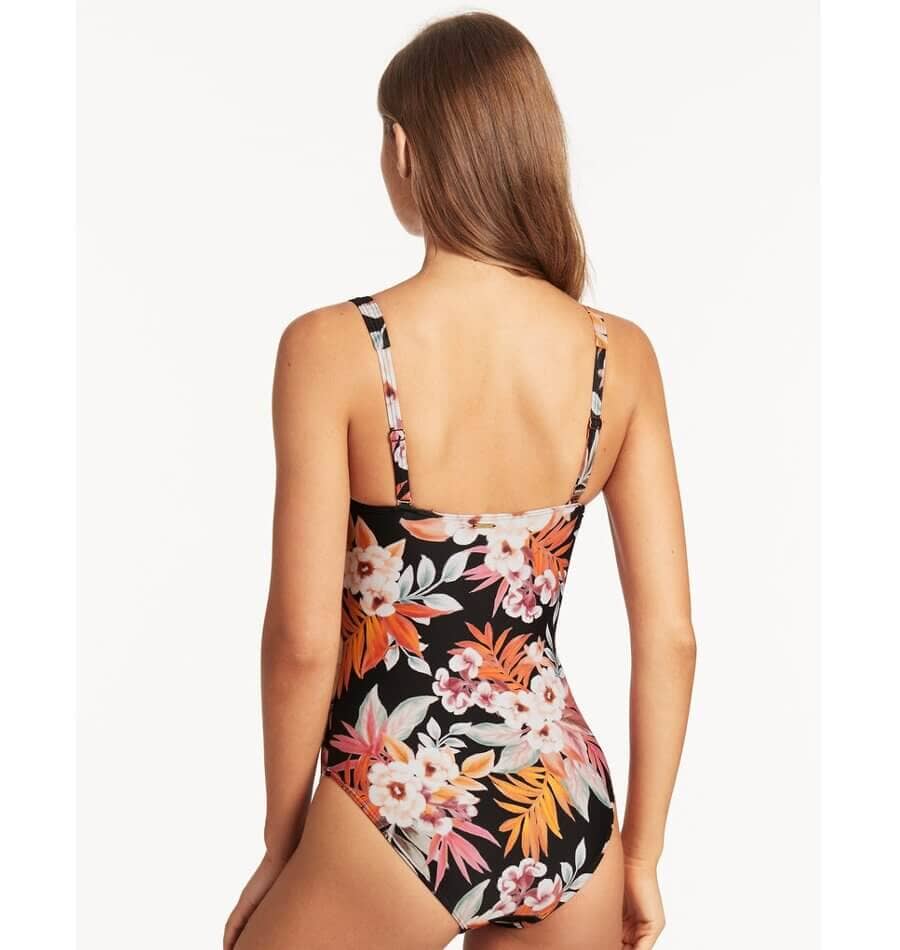 Sea Level Escape Twist Front A-DD Cup One Piece Swimsuit - Black Swim 